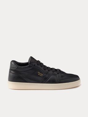 Prada Downtown Nappa Leather Sneakers Black EU 37.5 Brand New